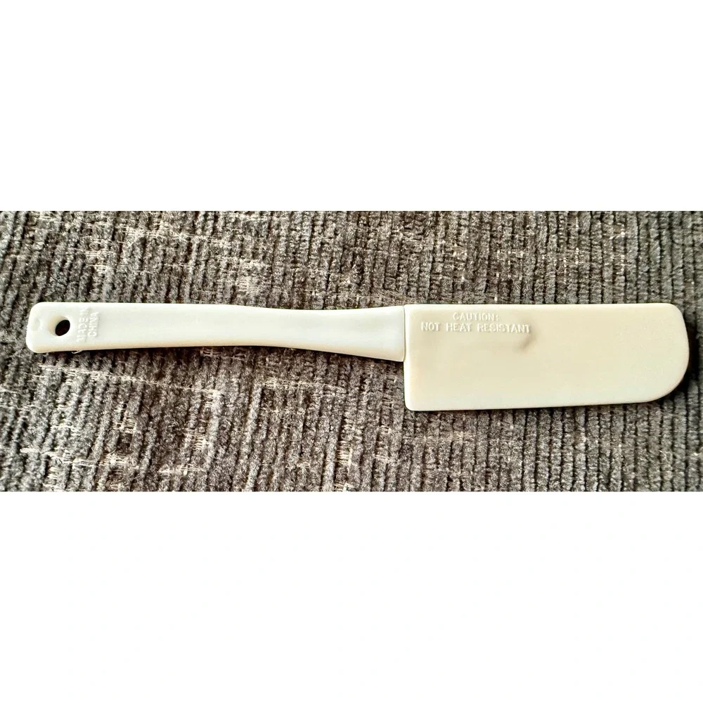 Plastic Spatula Set 5pc Excellent White Cream Non-Heat Resistant